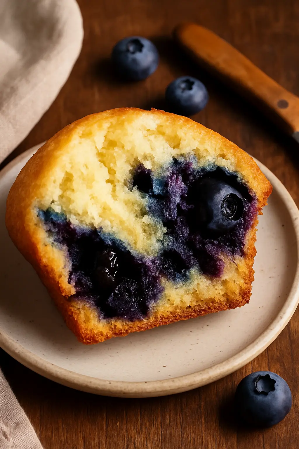 Step-by-step collage showing muffin batter mixing, portioning, and baking stages