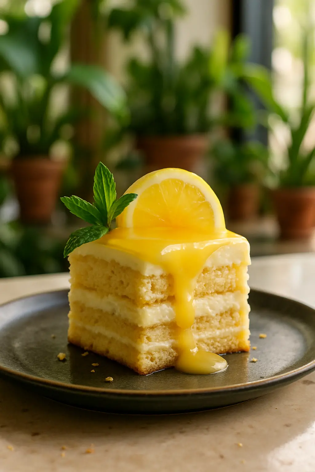 "Lemon Tiramisu: A Refreshing Twist on the Classic Italian Dessert" 3 Close-up of lemon tiramisu layers with lemon zest garnish
