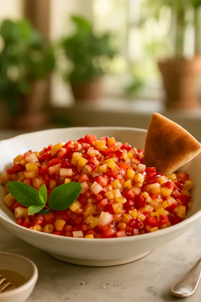 Fresh Fruit Salsa with Cinnamon Sugar Pita Chips