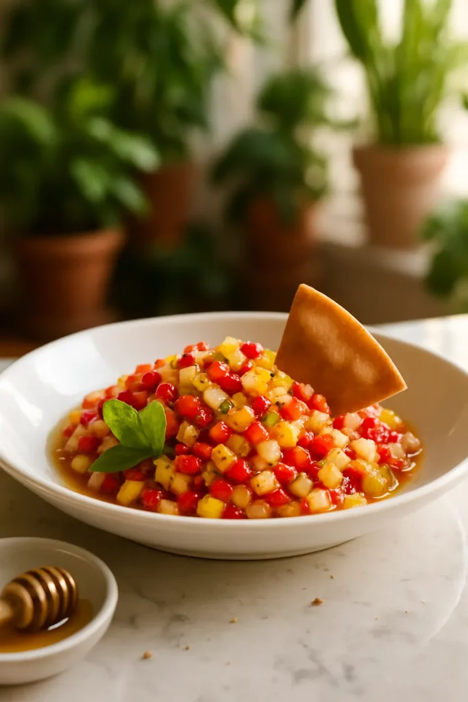 Fresh Fruit Salsa with Cinnamon Sugar Pita Chips