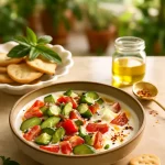 Cucumber and Tomatoes with Cottage Cheese