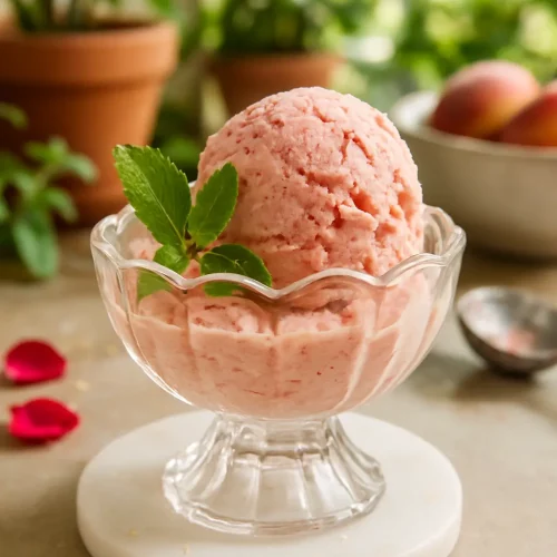 Peaches and Strawberry Fruit Ice Cream Recipe