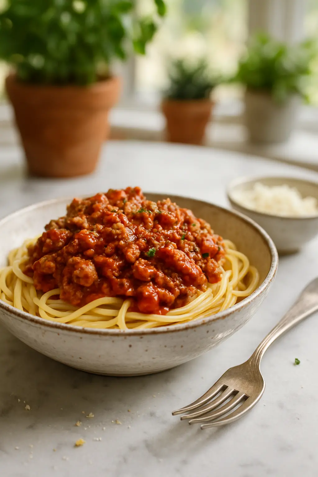 homemade spaghetti sauce simmering in pot