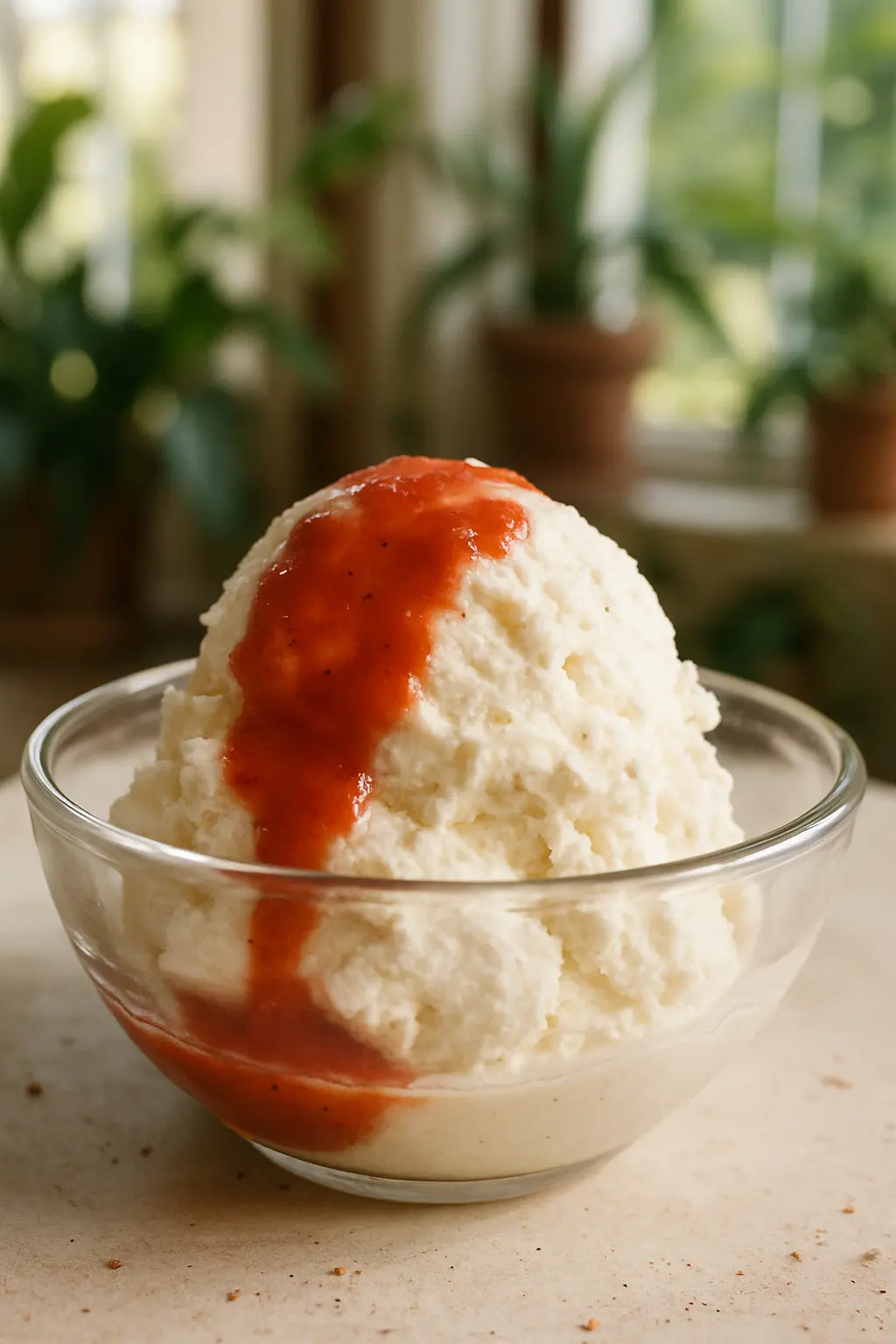 classic vanilla ice cream in bowl
