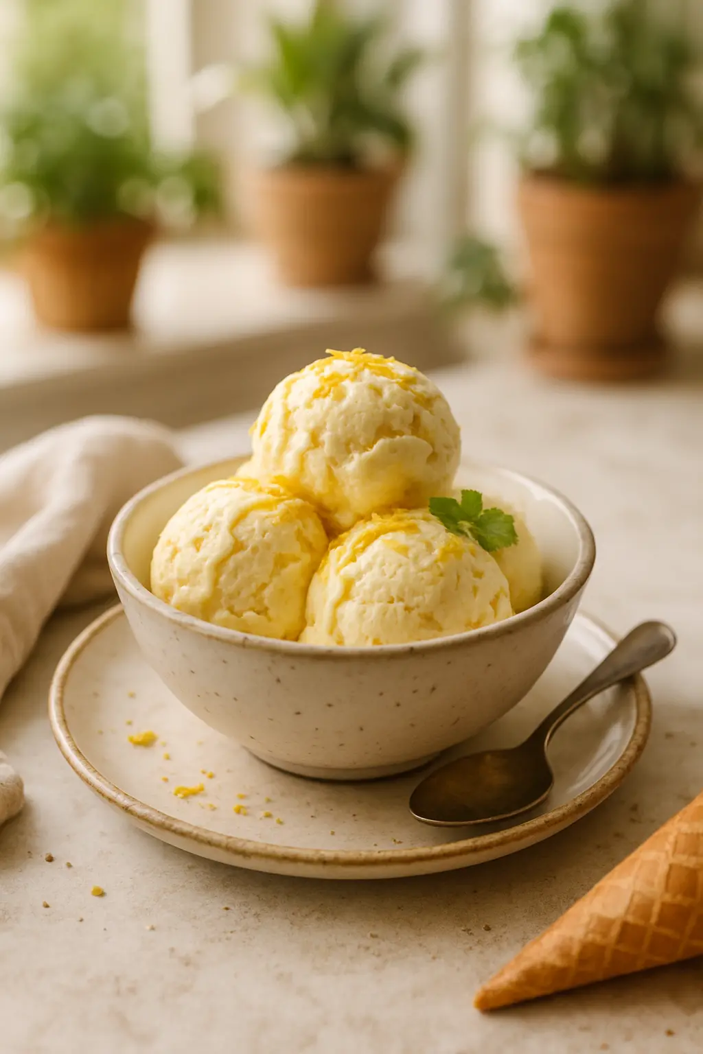 Ingredients for 4 quart homemade vanilla ice cream laid out on counter