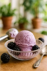 Easy No Churn Blackberry Ice Cream