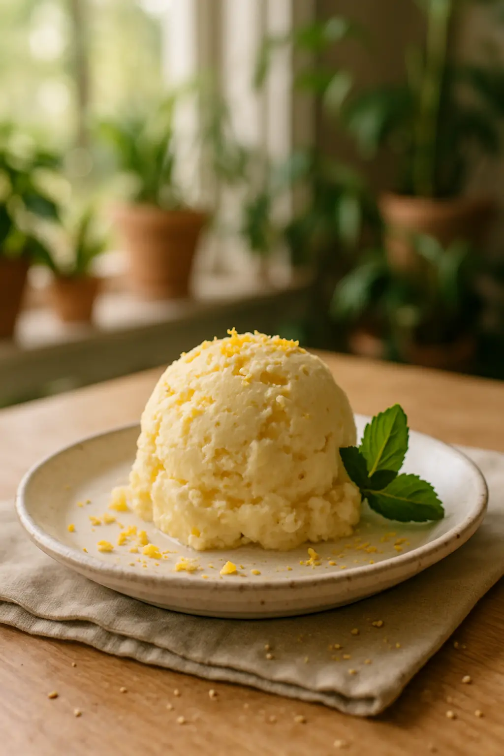 Ingredients for five minute ice cream: frozen strawberries, sugar and cream