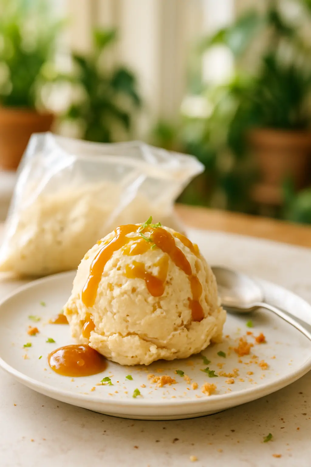 Ice cream in a bag recipe for kids being prepared