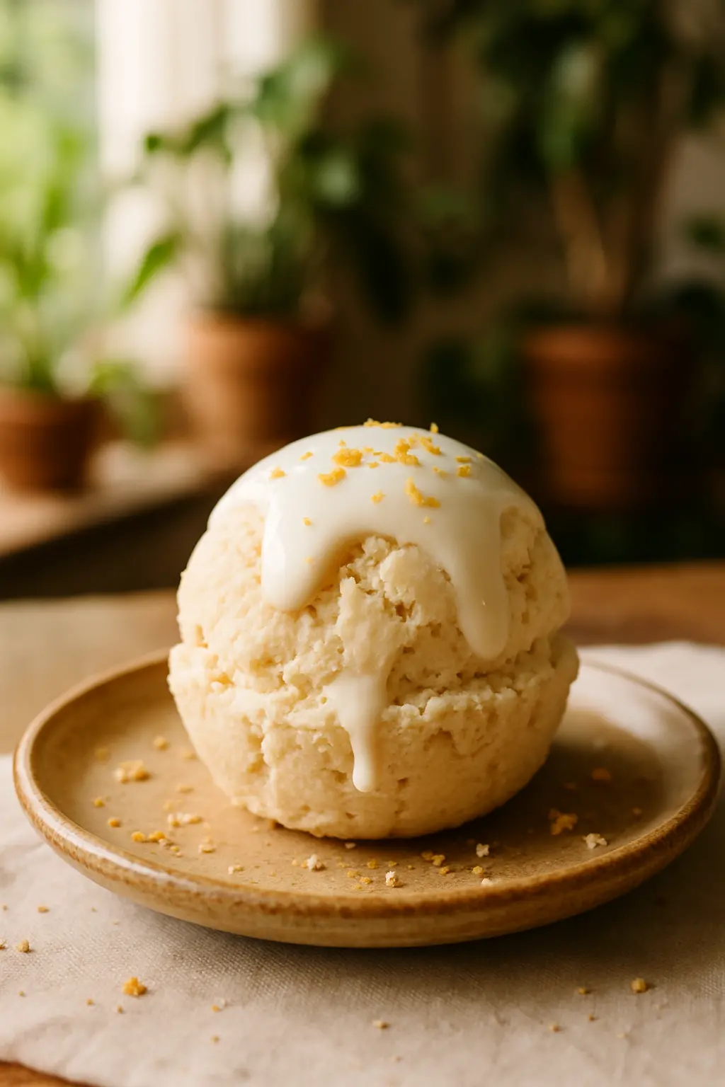 bowl of vanilla ice cream without heavy cream with fresh berries