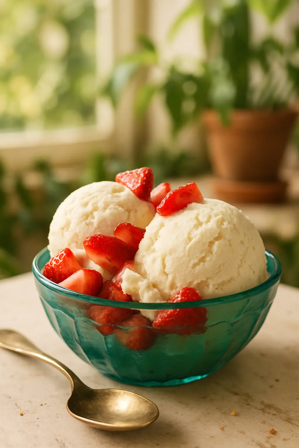 Homemade ice cream recipe ice cream in a bowl