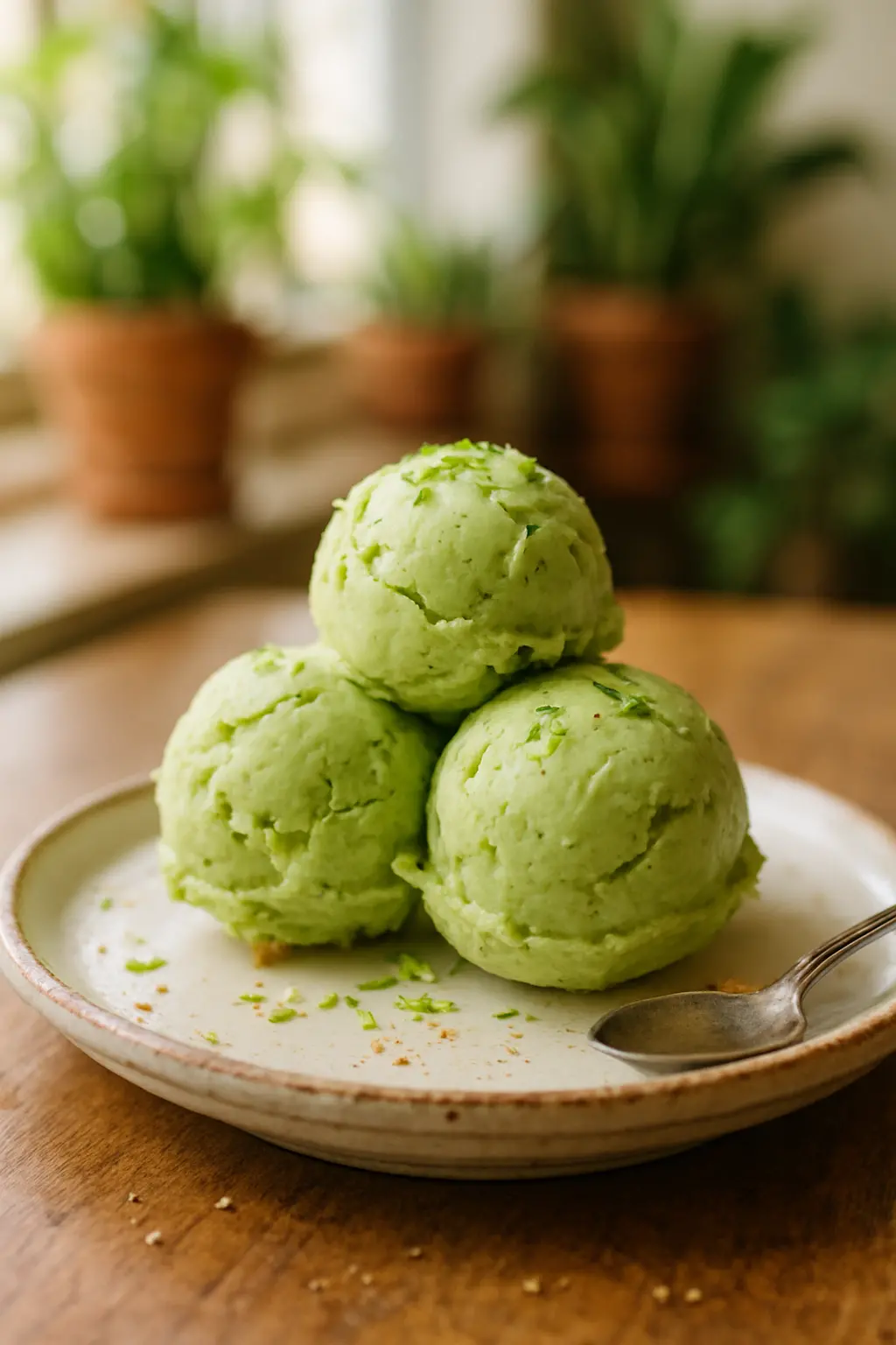 Ingredients for avocado ice cream laid out on counter