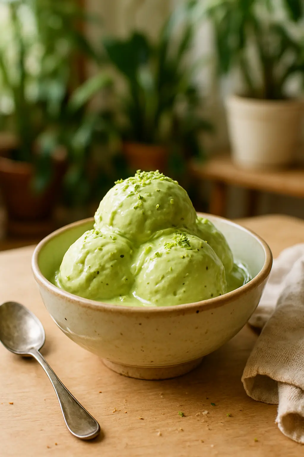 Fresh avocados sliced open for making ice cream