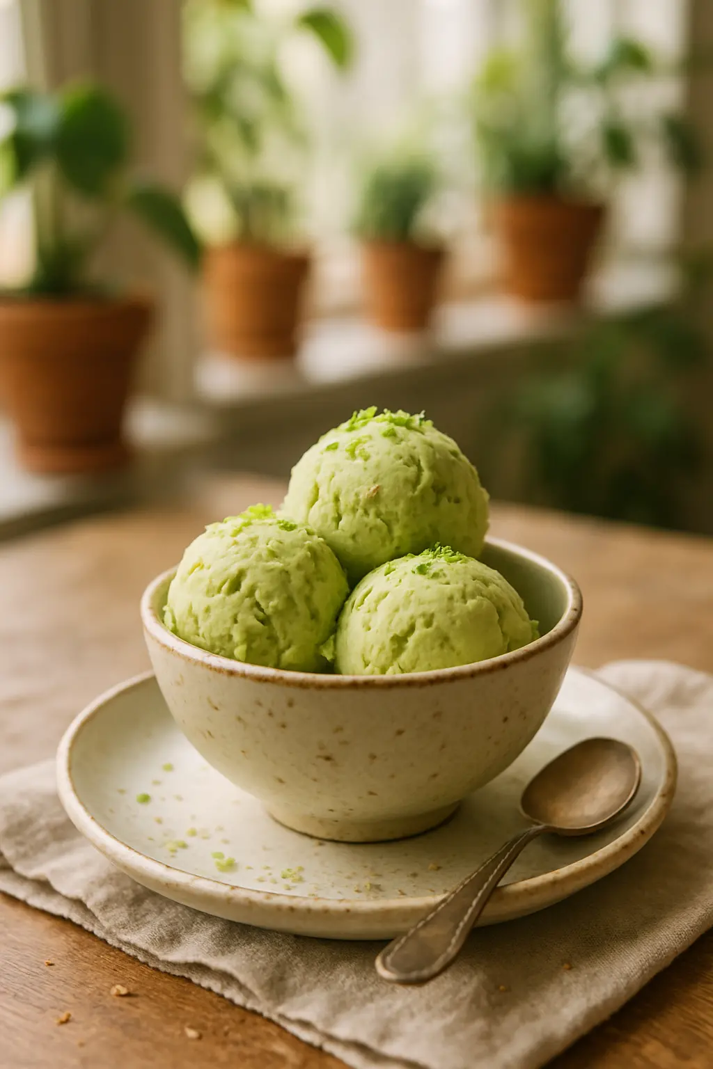 avocado ice cream ingredients laid out on counter