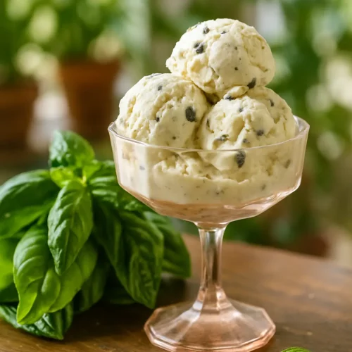 Basil Vanilla Ice Cream