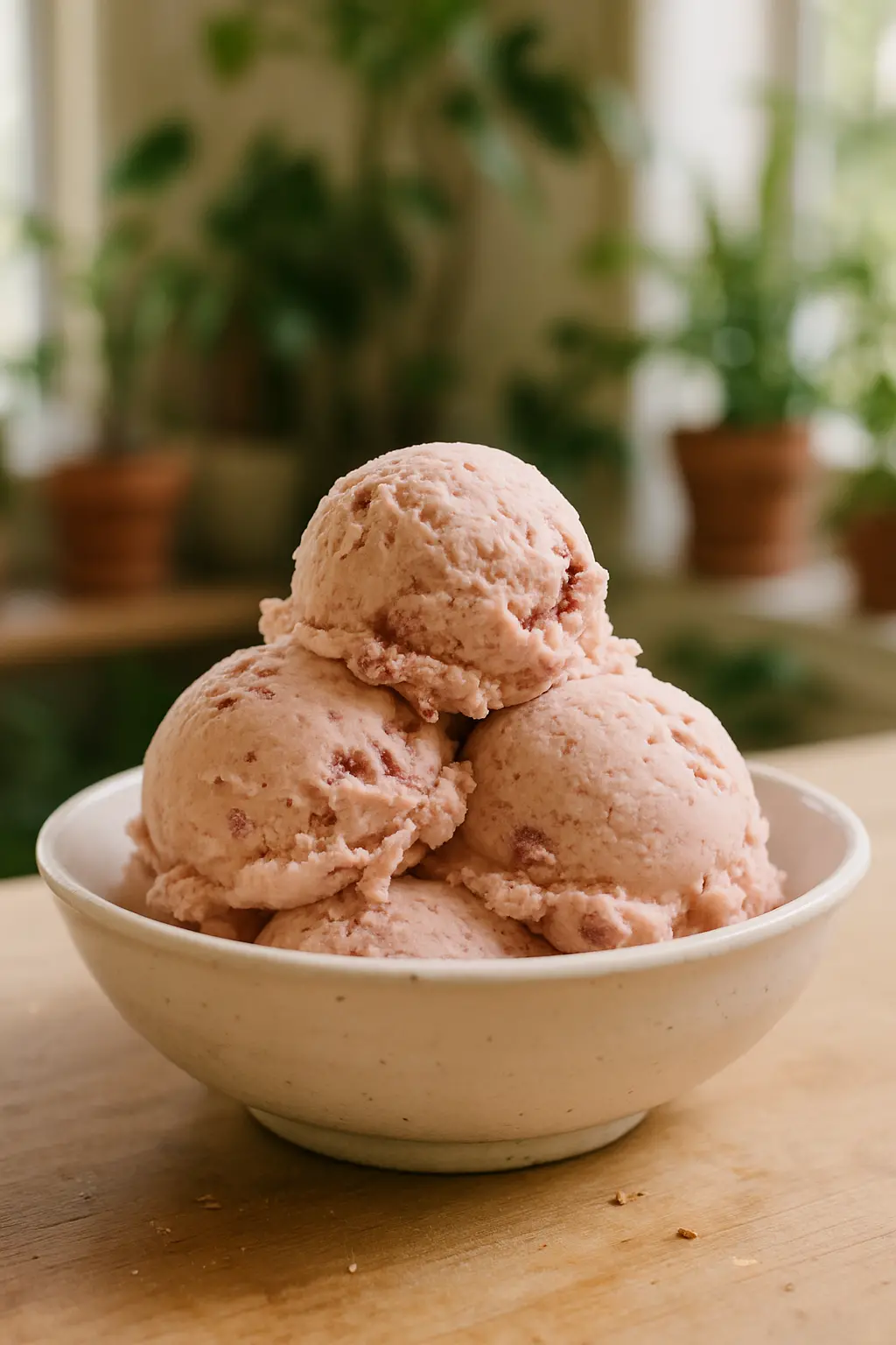 Close-up of dense ice cream texture showing creamy consistency