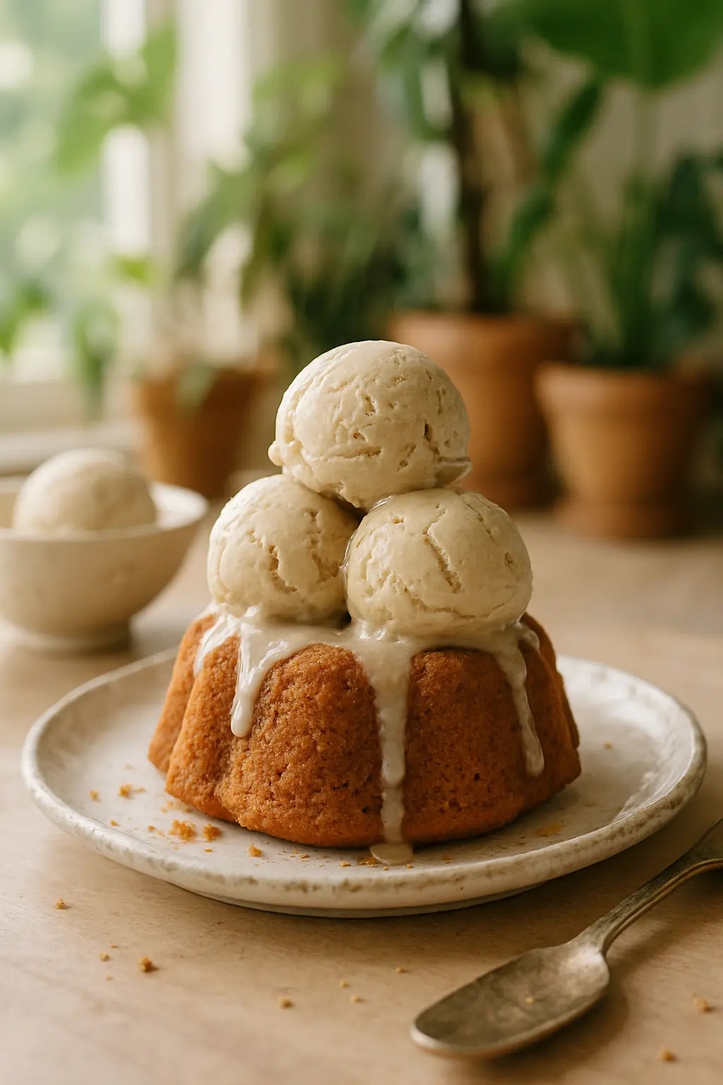 Creamy homemade Earl Grey ice cream in a bowl
