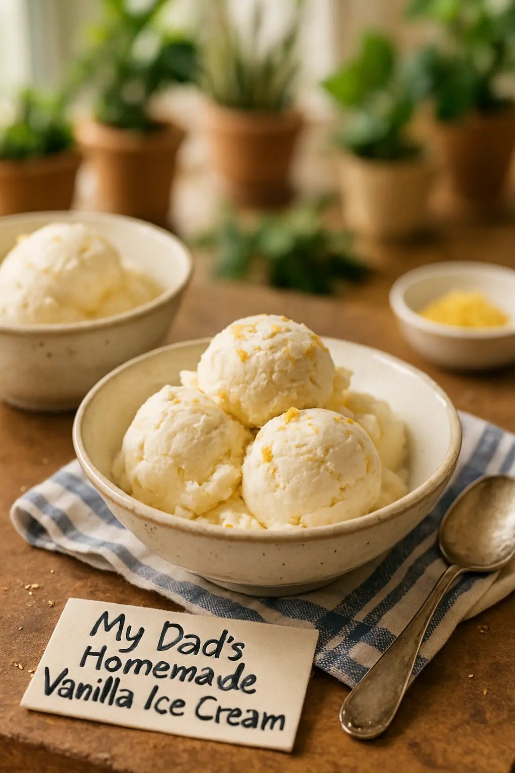 ingredients for vanilla ice cream recipe with half and half