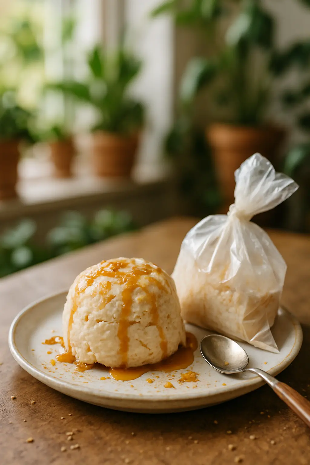 ingredients for homemade ice cream with rock salt