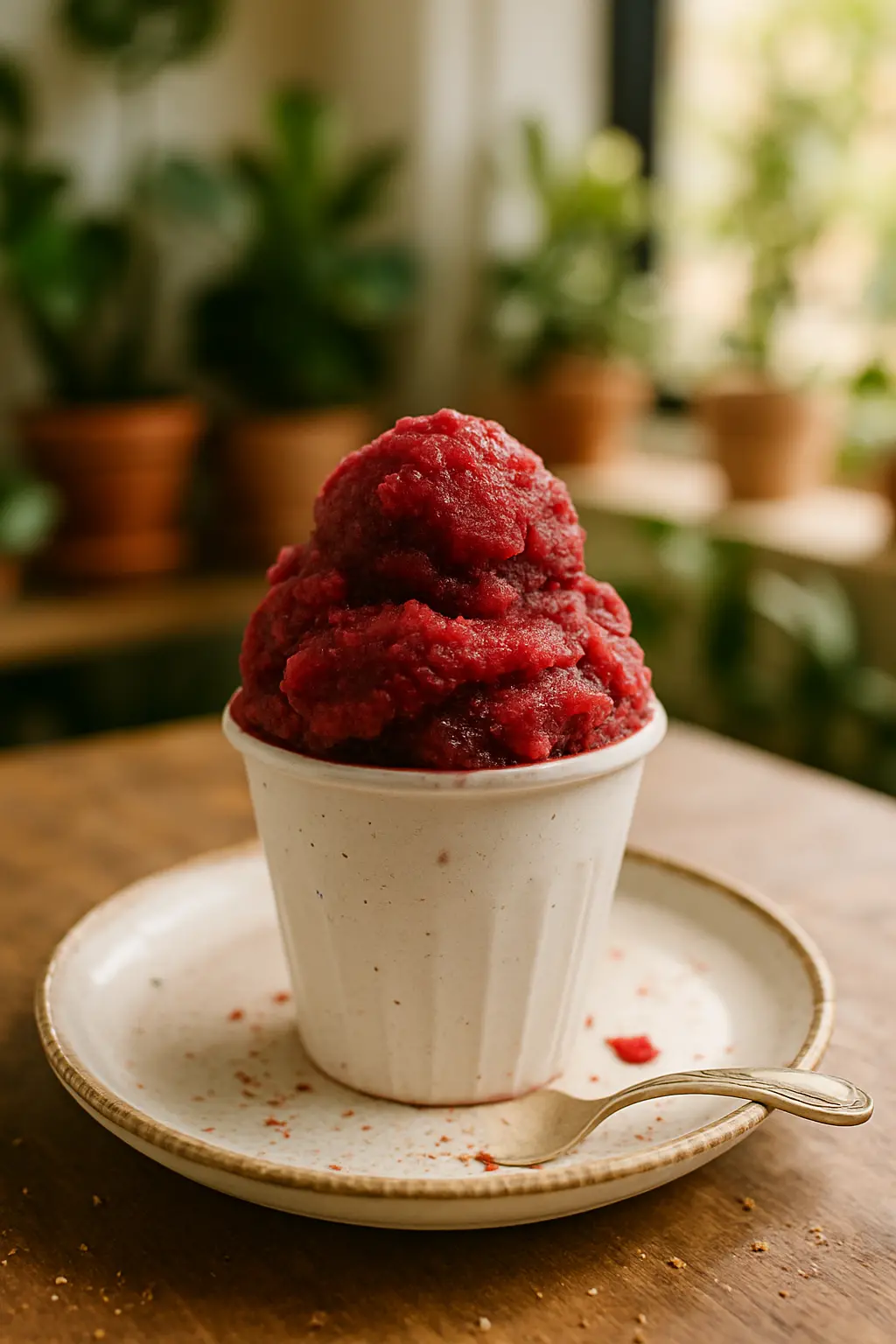 cherry italian ice recipe served in colorful cups
