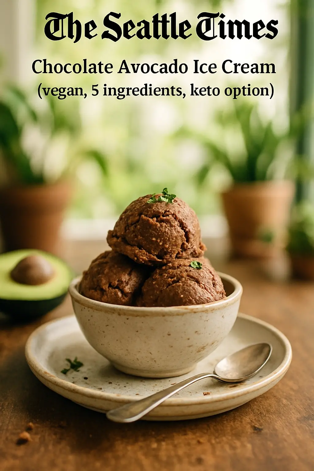 ingredients for chocolate avocado ice cream