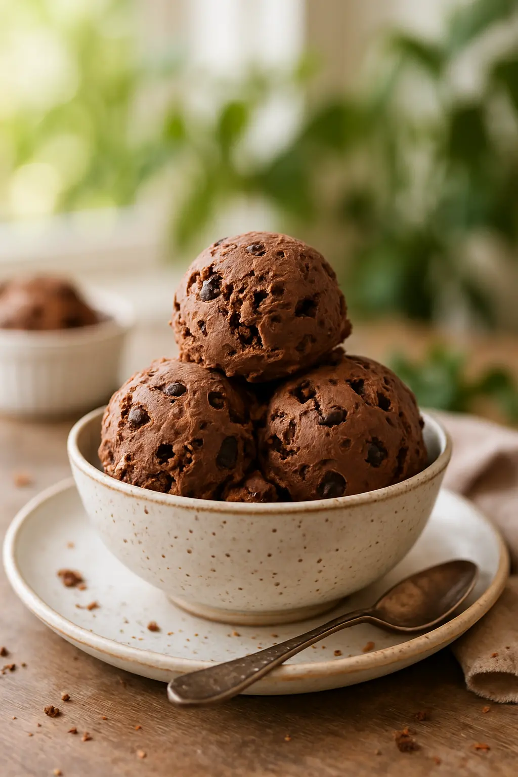 homemade chocolate ice cream ingredients on counter