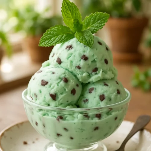 Easy Mint Chocolate Chip Ice Cream