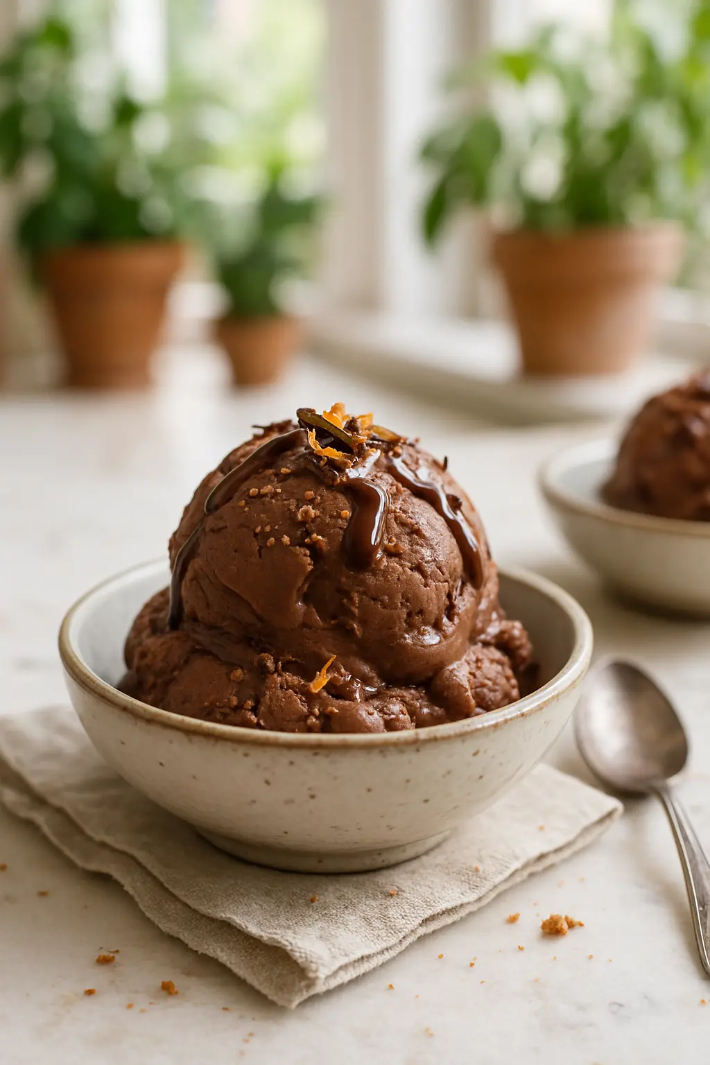 ingredients for chocolate frozen custard laid out on counter