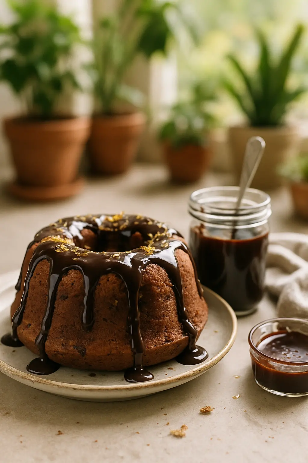 Ingredients for homemade chocolate syrup: cocoa powder, sugar, vanilla, salt, water