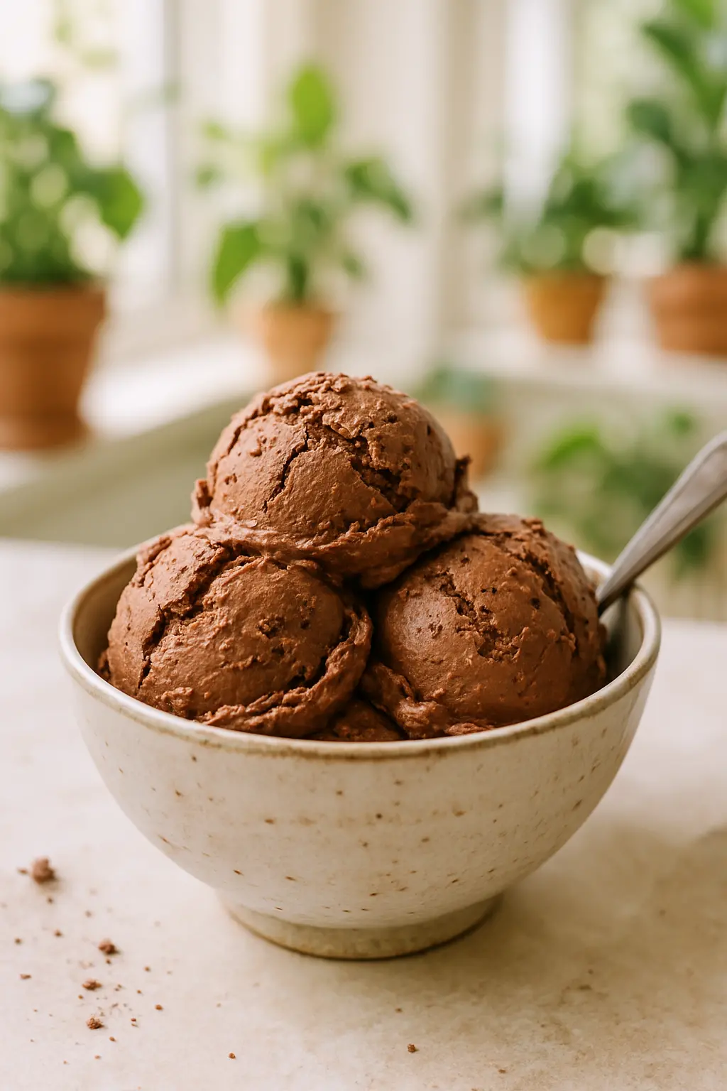 ingredients for dark chocolate ice cream recipe laid out on counter