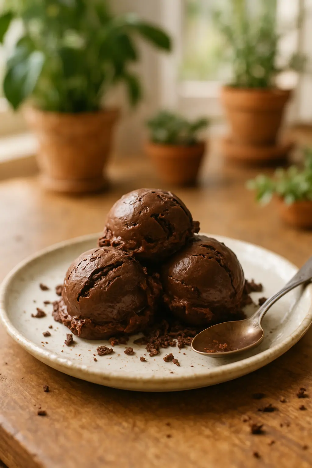 Ingredients for dark chocolate ice cream including cocoa powder and chocolate bars