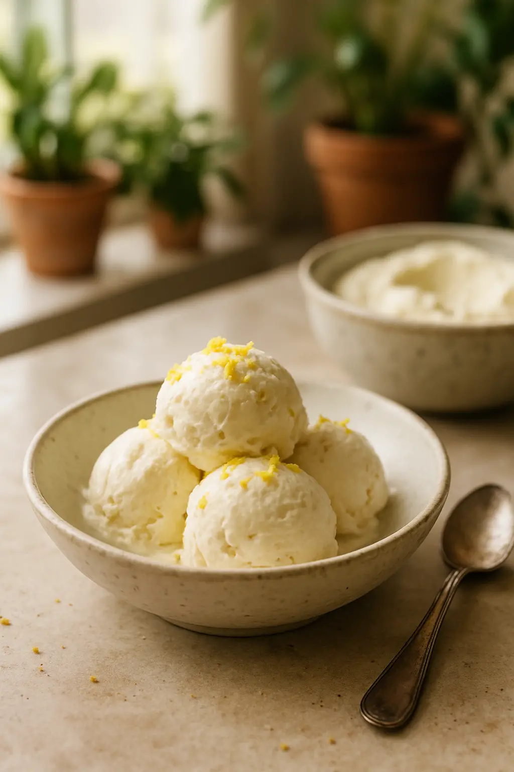 close-up of whipped heavy cream for ice cream making