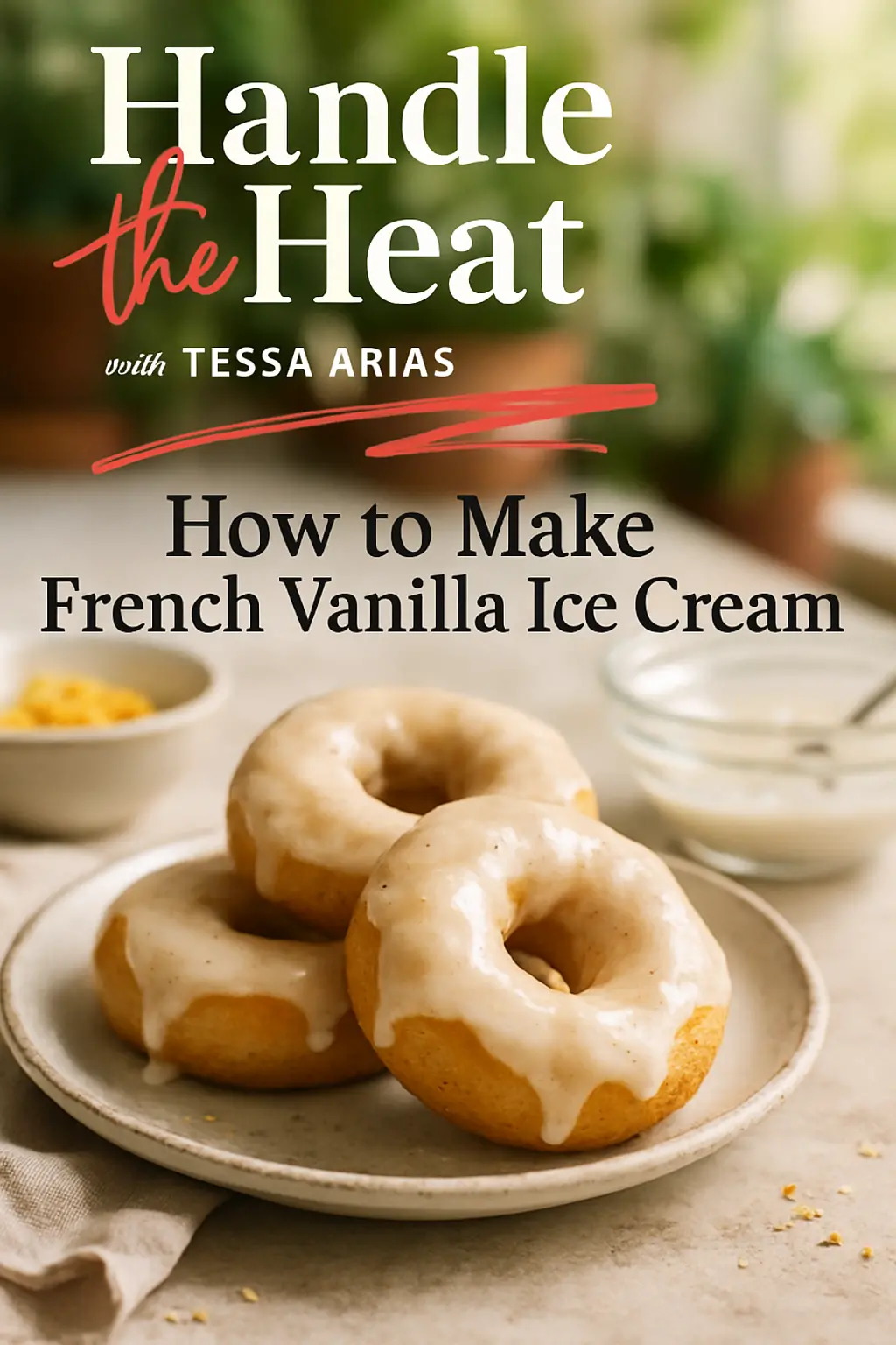 vanilla bean and ingredients for homemade ice cream