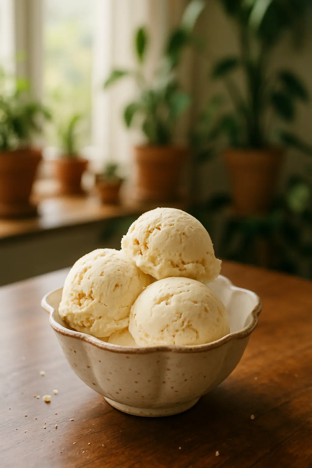 Scraping vanilla beans for french vanilla ice cream