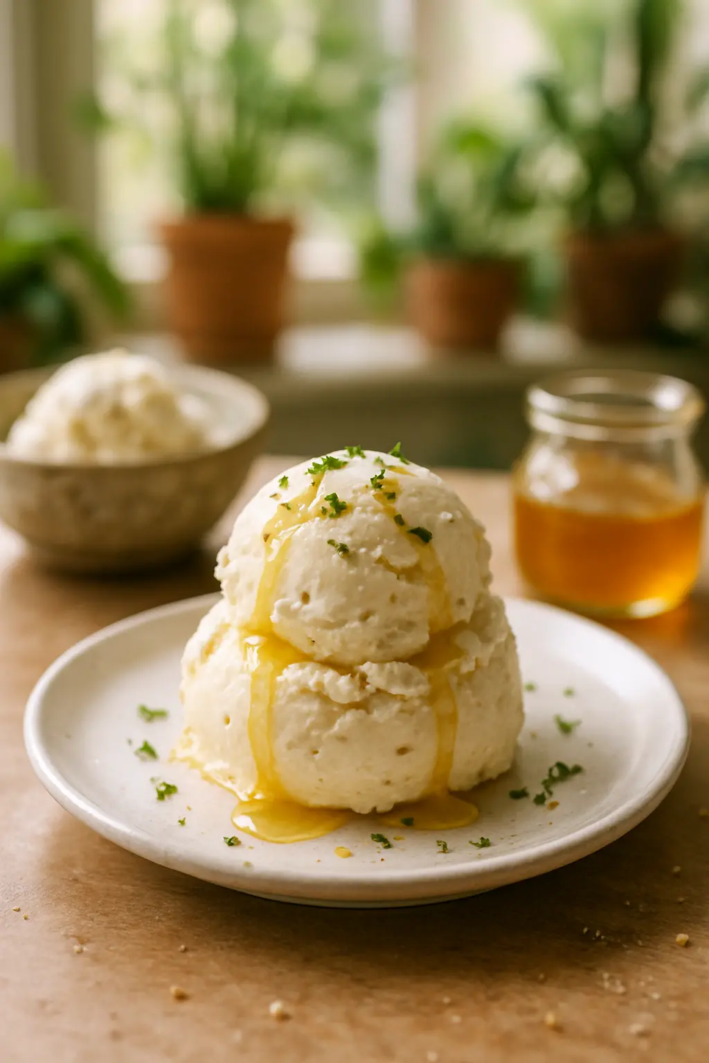 ingredients for goat cheese ice cream recipe laid out on counter