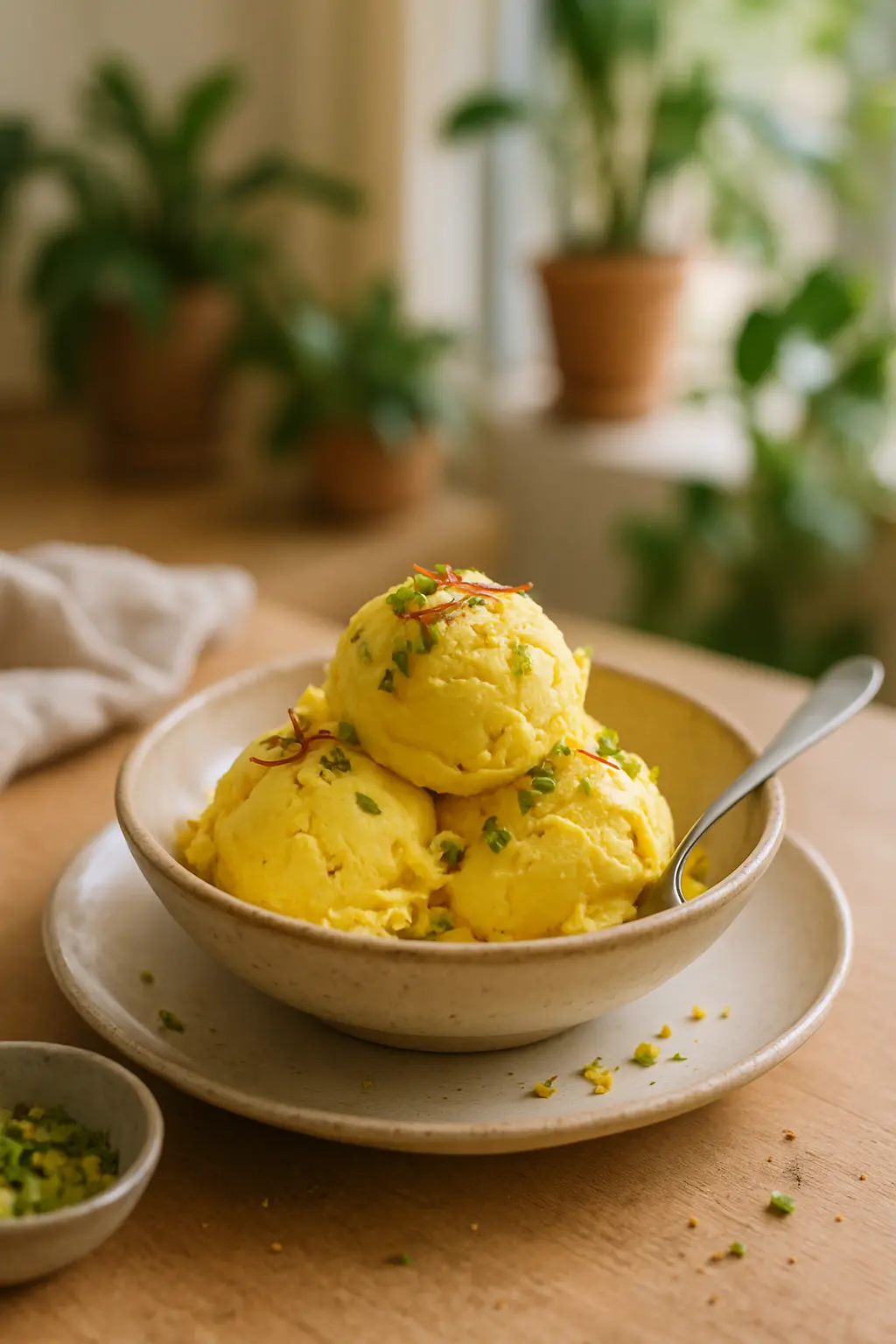 Ingredients for Persian saffron ice cream recipe