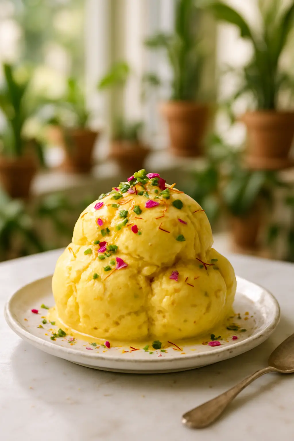 Ingredients for making Bastani Irani Persian ice cream