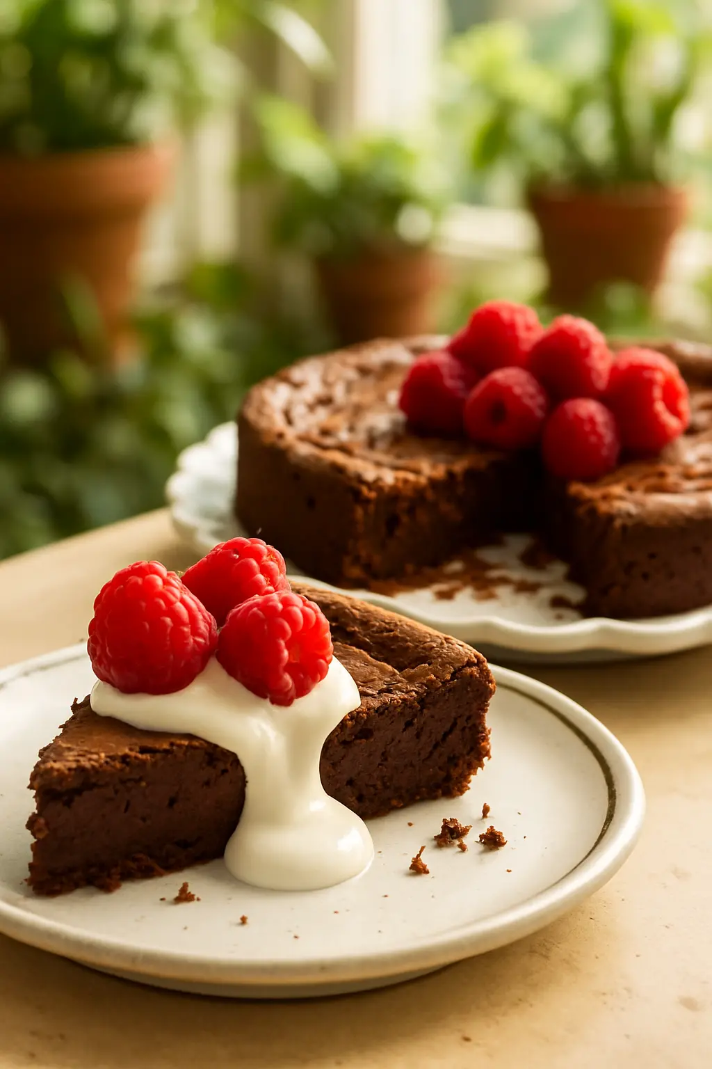 Ultimate Flourless Chocolate Cake: Rich, Fudgy, and Gluten-Free 3 Slice of flourless chocolate cake showing perfect fudgy texture