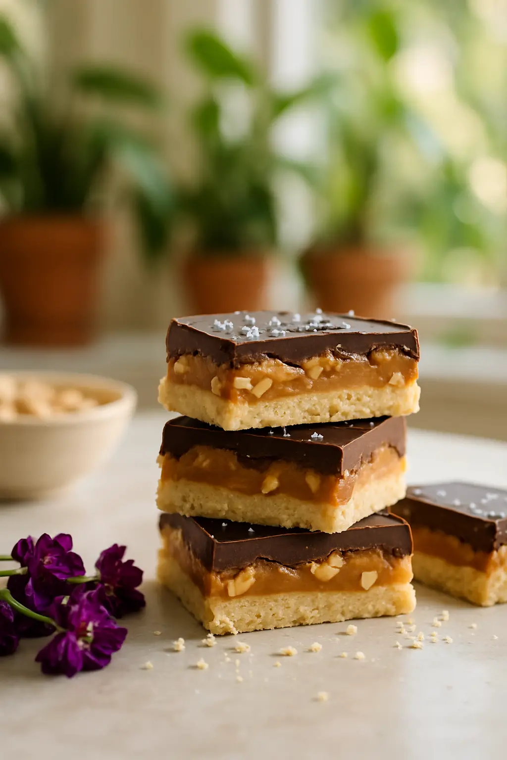 Chocolate Peanut Butter Bars (Homemade Snickers)