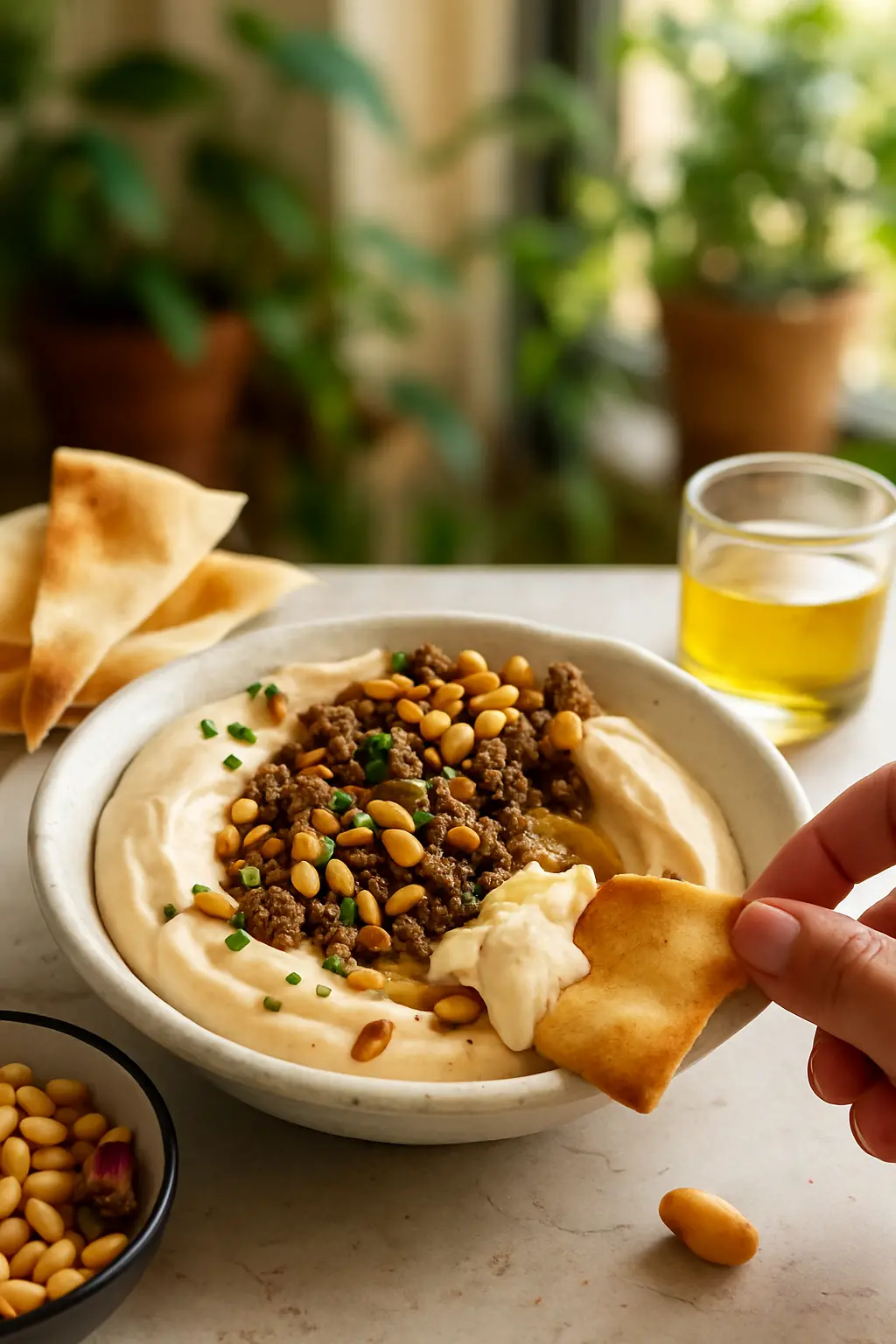 Hummus with Ground Beef