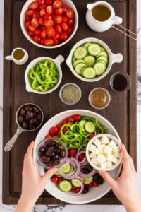 Fresh Mediterranean Greek Salad with Feta & Kalamata Olives