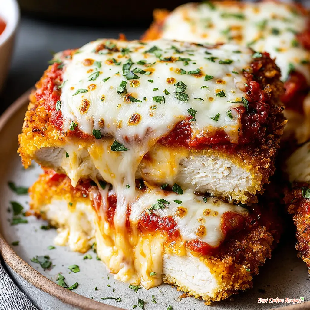 classic chicken parmesan recipe close up