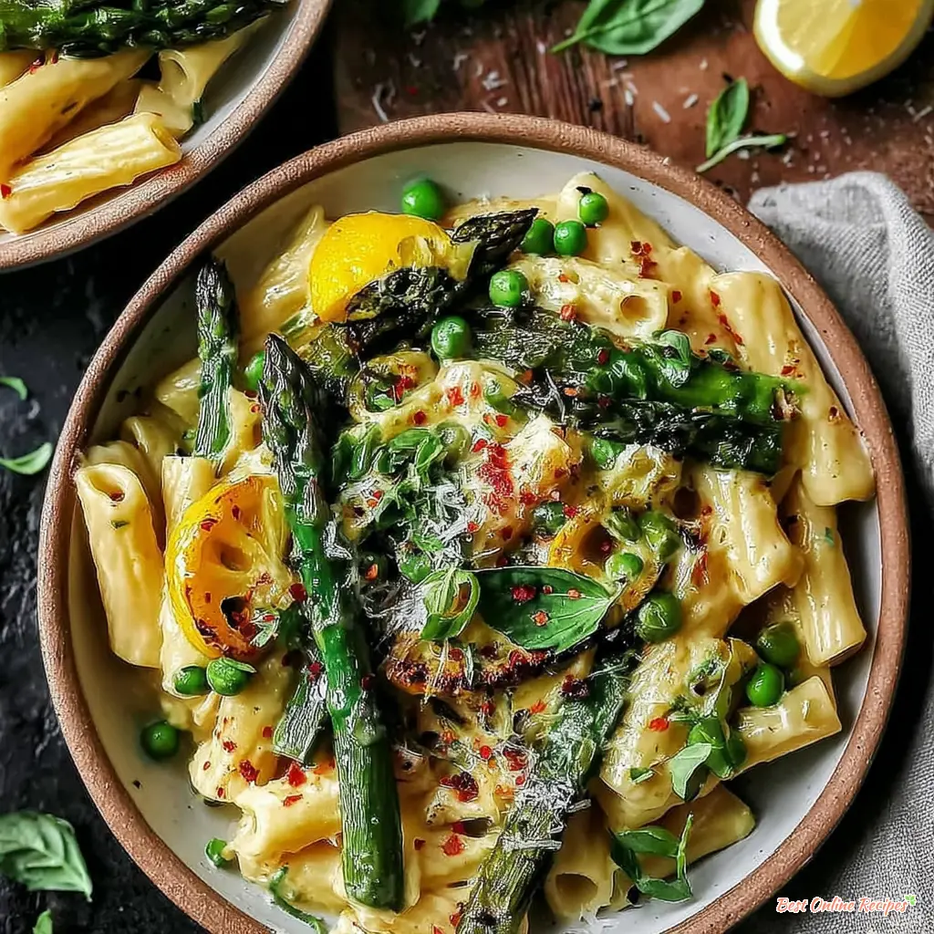 creamy spring pasta recipe final presentation