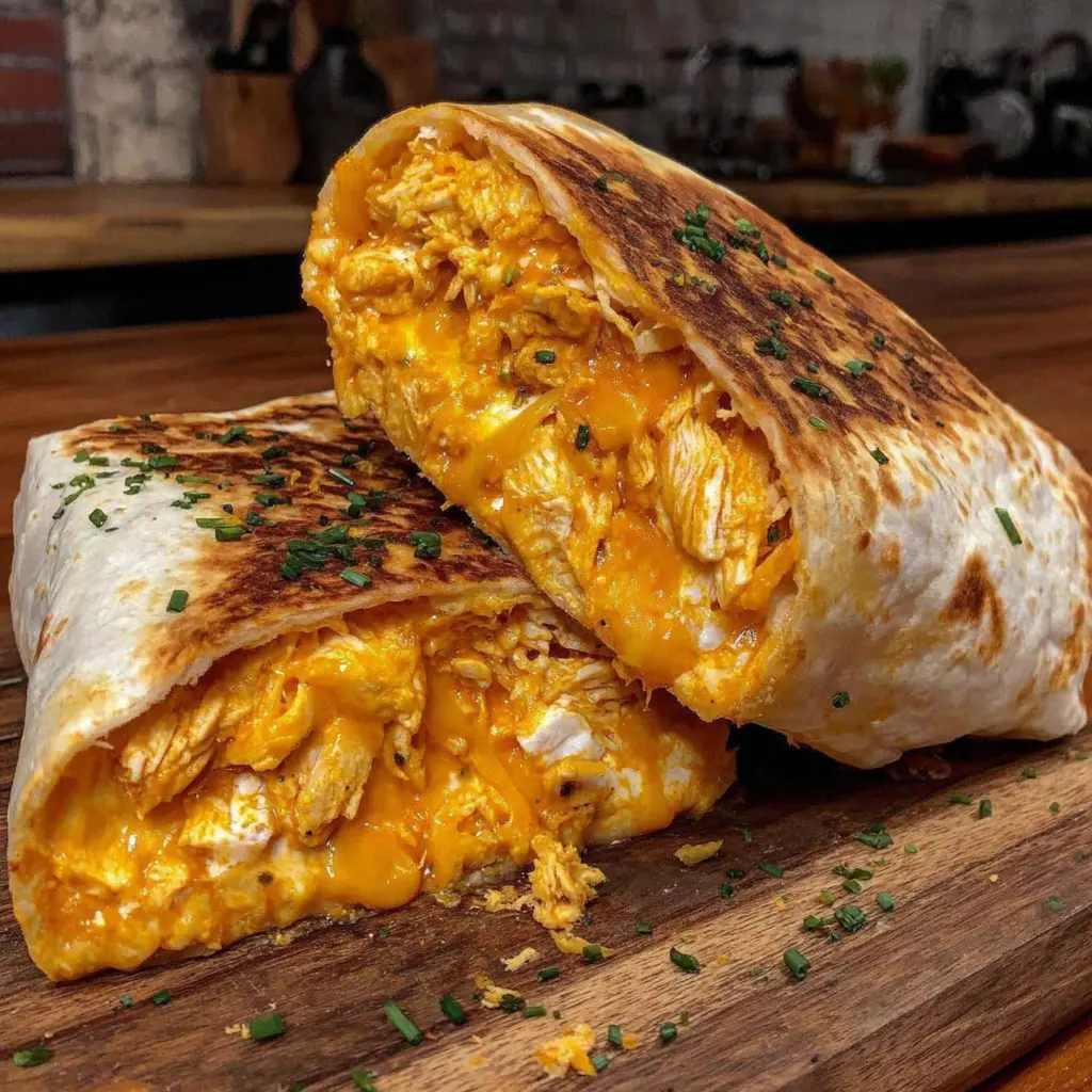 Air Fryer Buffalo Chicken Wrap final presentation