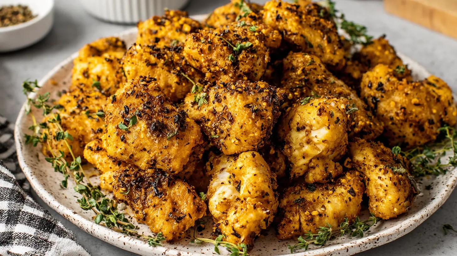 Air Fryer Crispy Chicken Bites final presentation