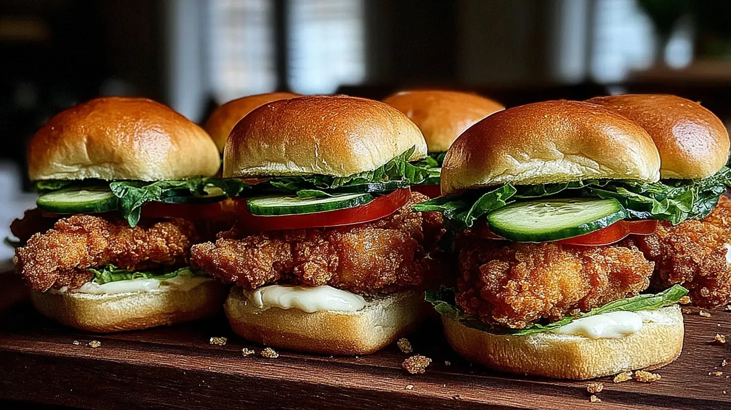Air Fryer Crispy Chicken Sliders final presentation