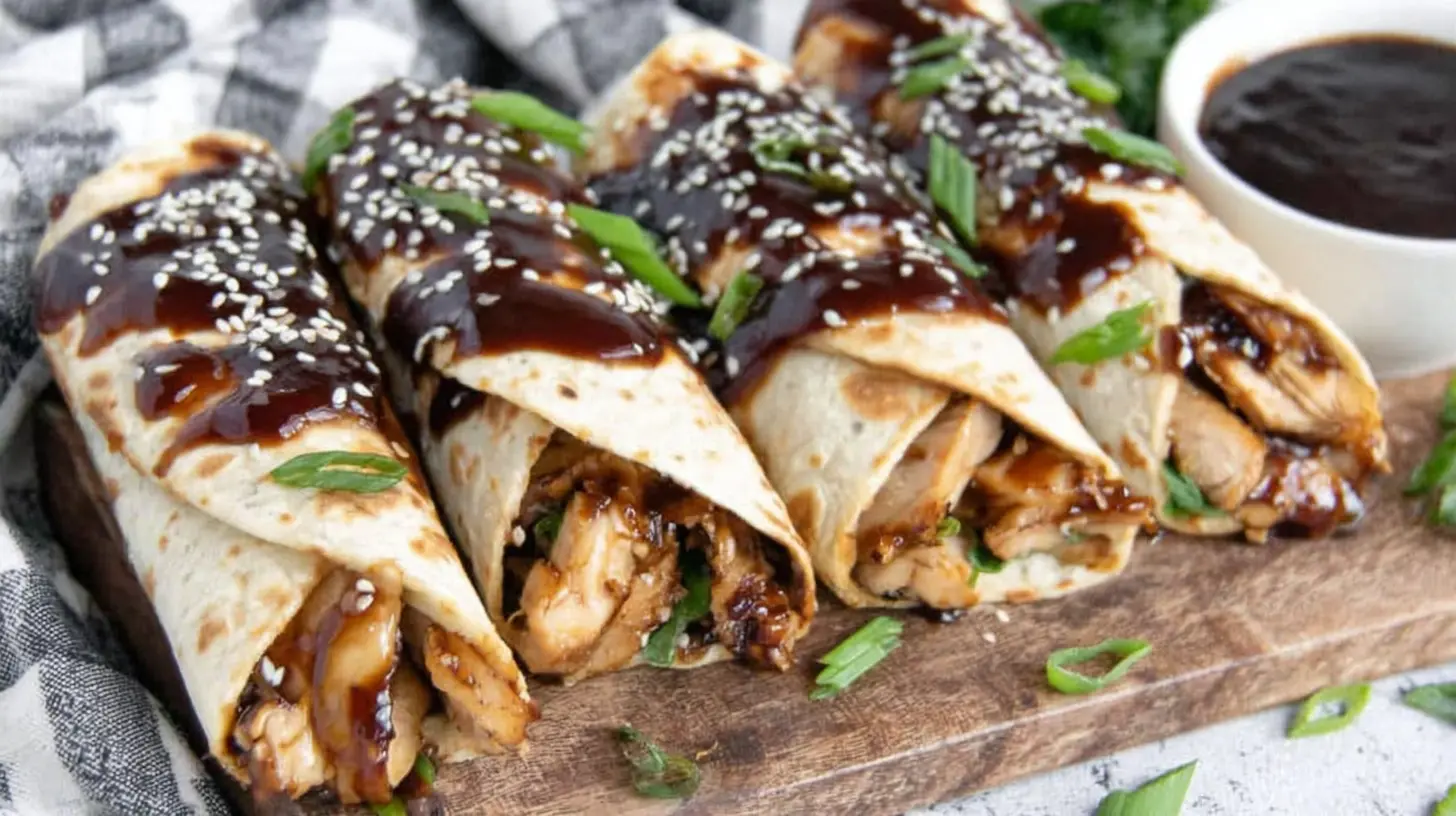 Air Fryer Teriyaki Chicken Wrap final presentation