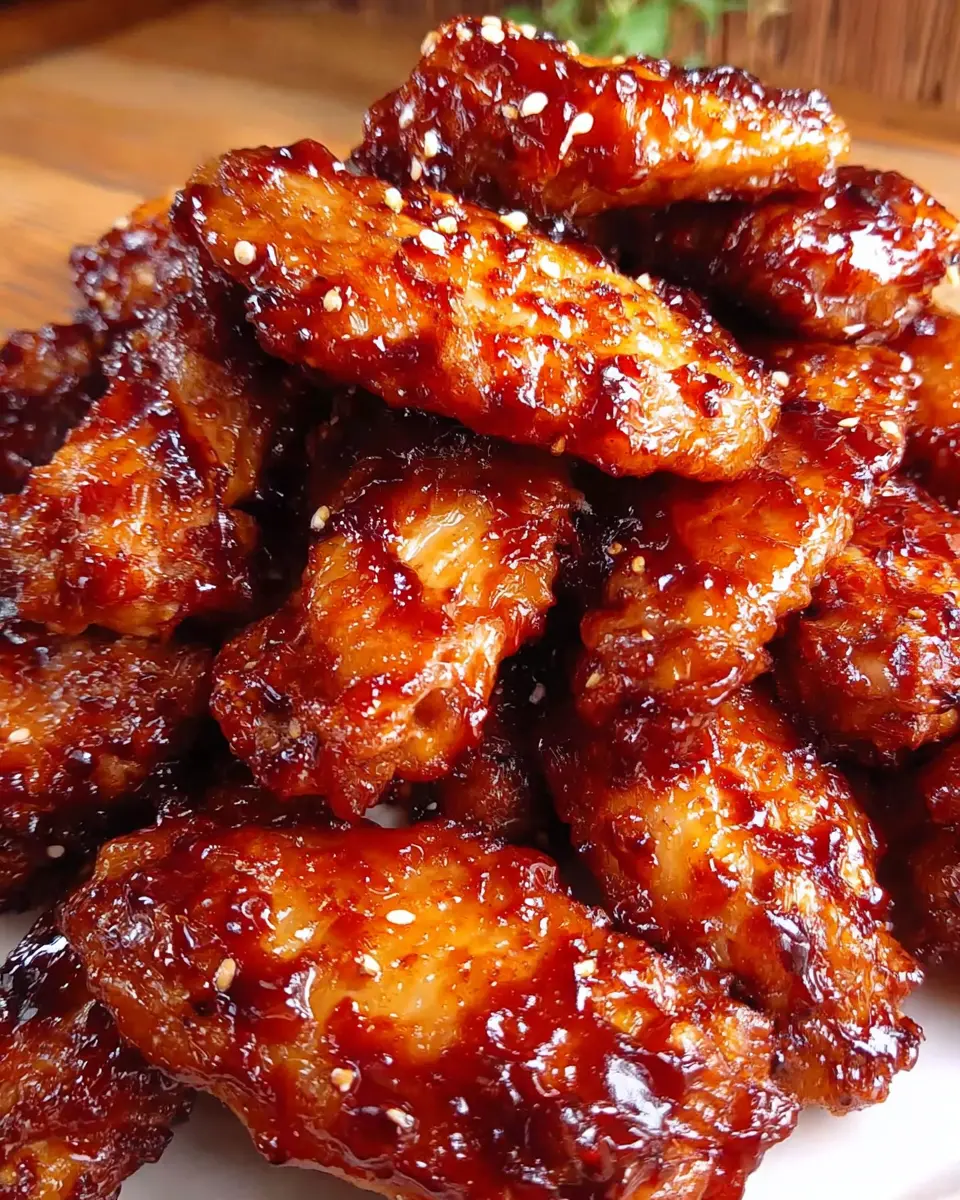 BBQ Honey Chicken Wings close up