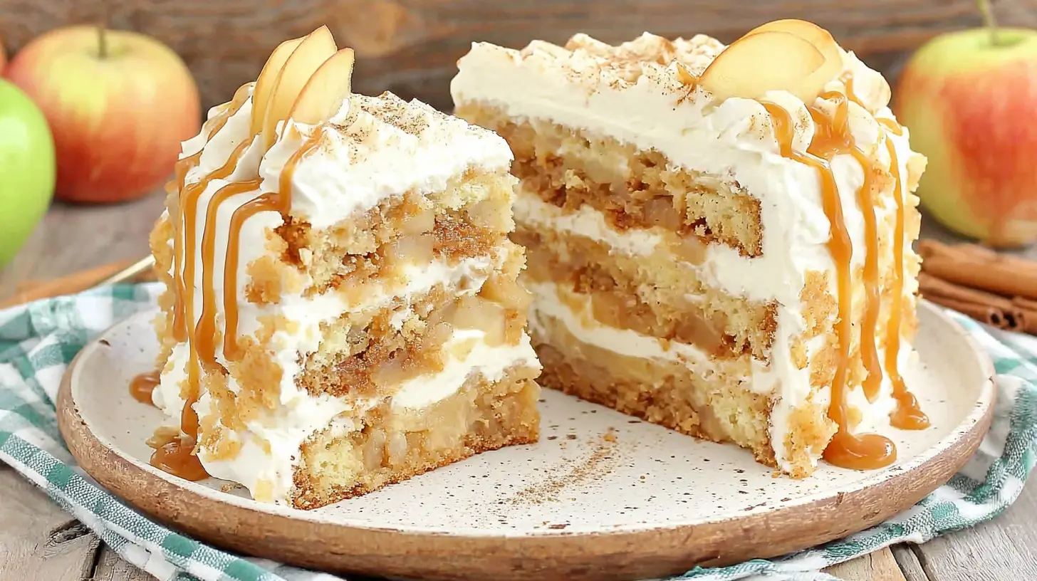 Caramel Apple Layer Cake final presentation