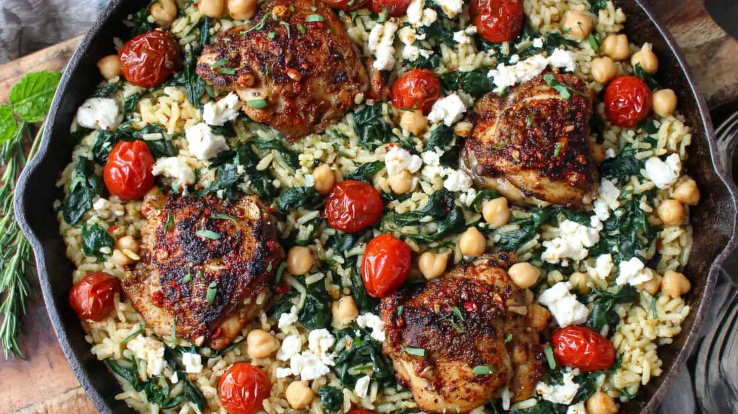 Chicken Spinach Feta Rice final presentation