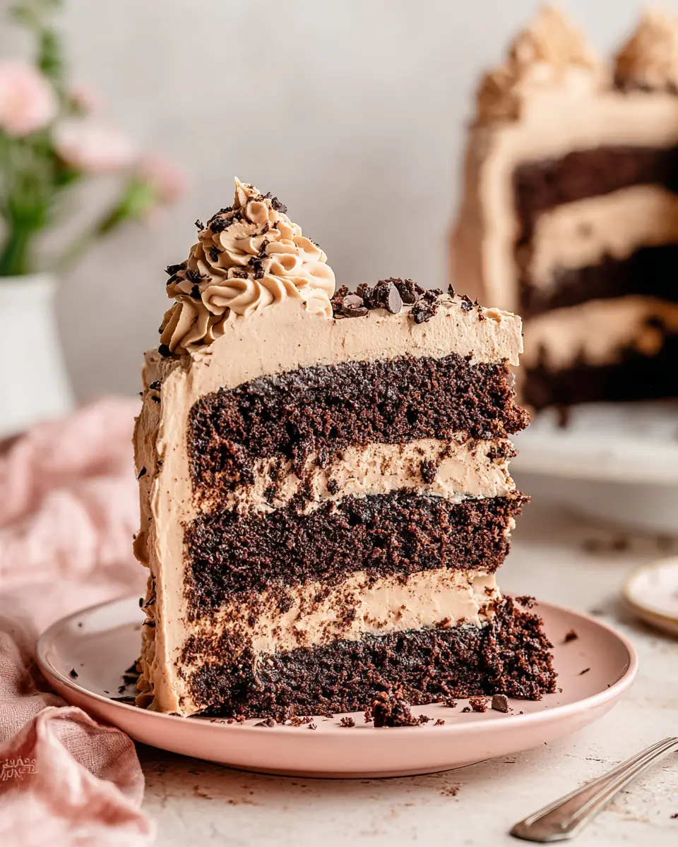 Chocolate Espresso Layer Cake close up